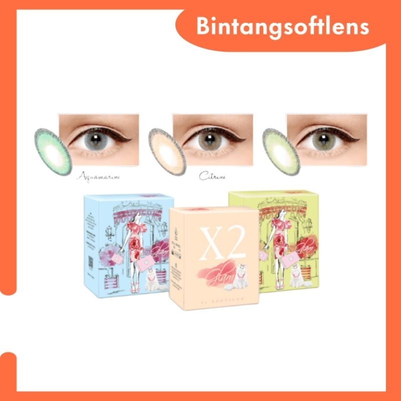 SOFTLENS X2 GLAM CITRINE BISA MINUS FREE LENCASE