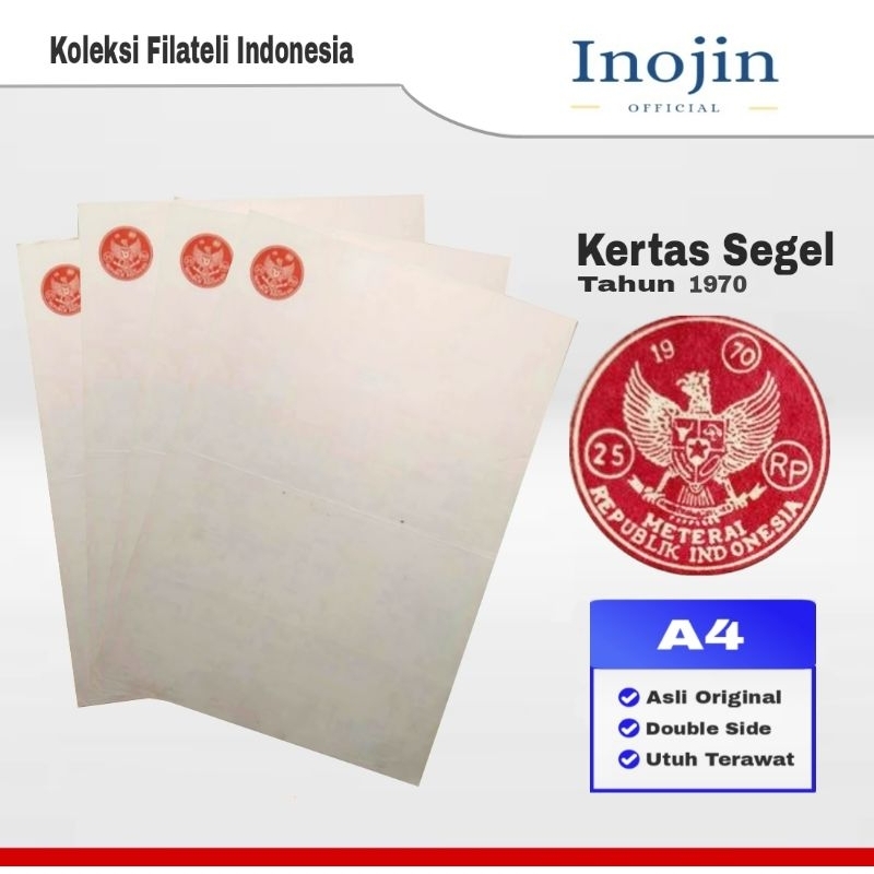 

Kertas Segel Tahun 1970 Double Side Asli Original
