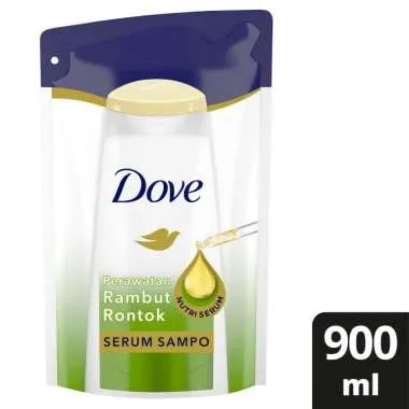 Dove Shampoo Perawatan Rambut Rontok berkurang 99% dengan Nutri Serum dan Dynazinc 900ml