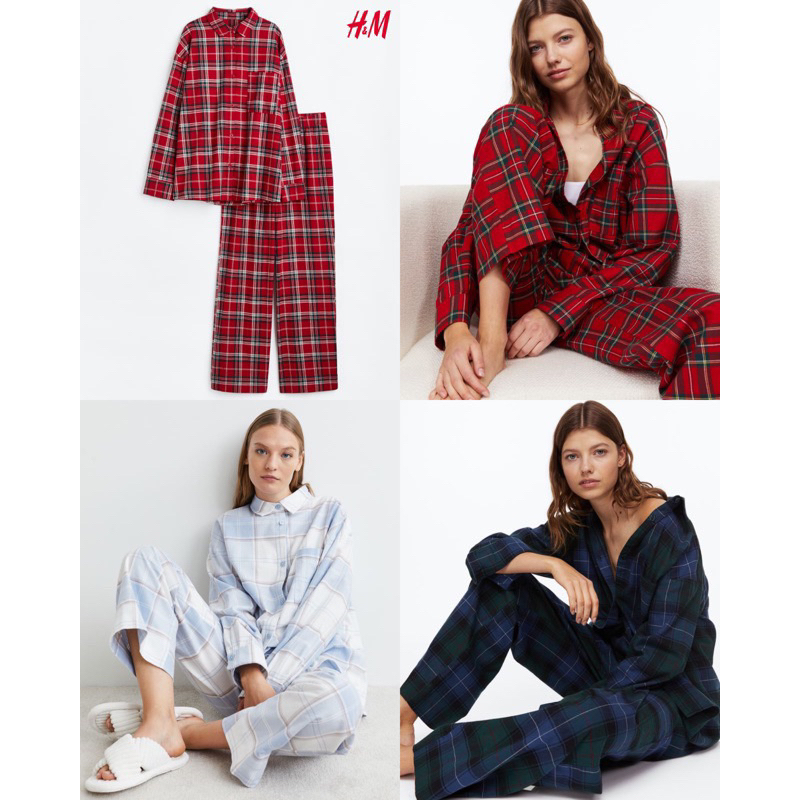 H&amp;M plaid Flannel Pajamas Set Original