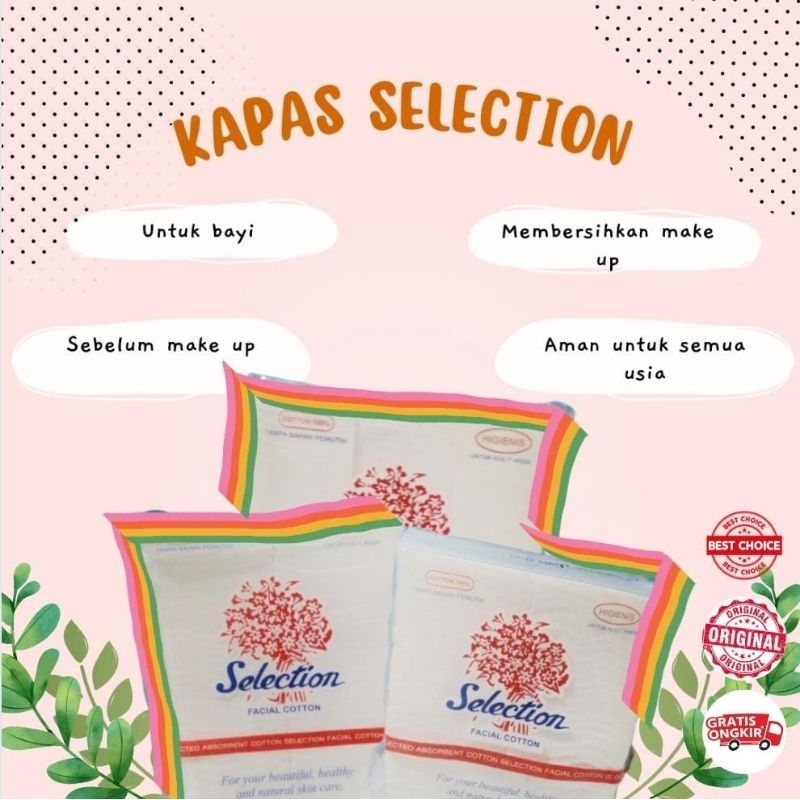 Kapas Wajah Selection kecantikan 35 gr/ 50 gr/ 75 gr