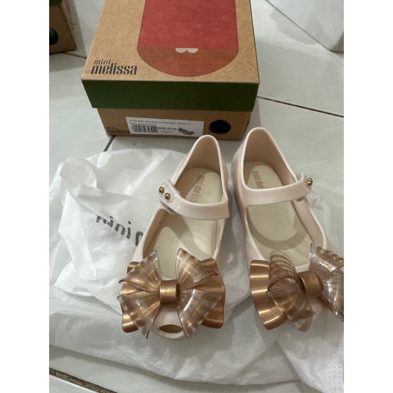 mini melissa original sepatu sandal anak preloved bekas cewe perempuan ultragirl sweet v size 22/23