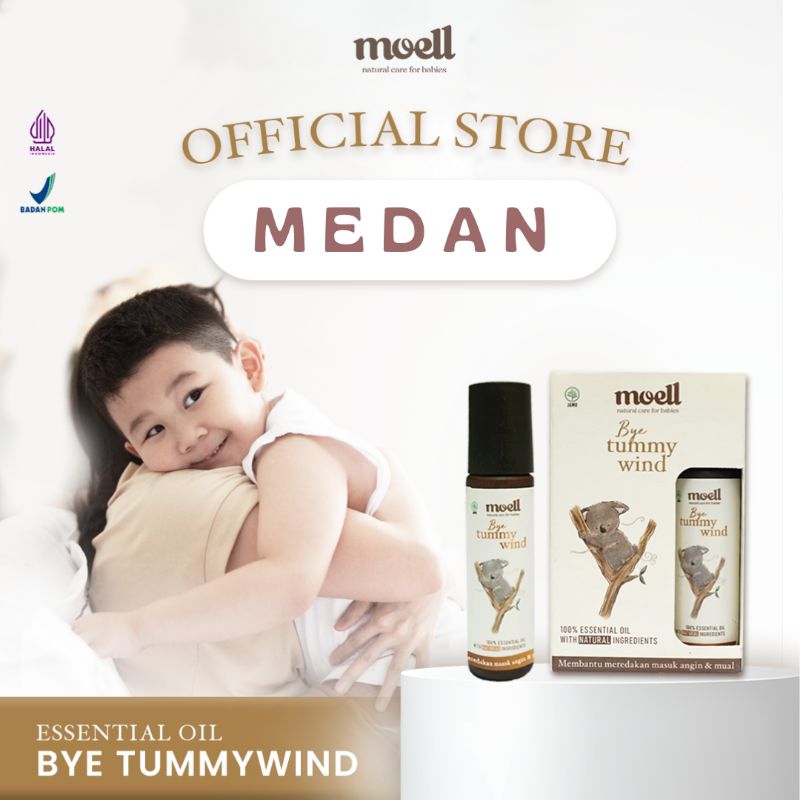 MOELL ESSENTIAL OIL BYE TUMMY WIND MEMBANTU MEREDAKAN GEJALA MASUK ANGIN DAN KEMBUNG PADA BAYI/NATURAL CARE FOR BABY