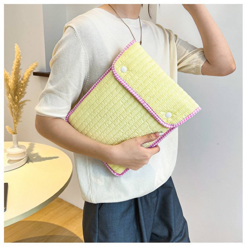 laptop dan ipad sleeve 11 12 13 inch sarung tas tablet notebook macbook polos wanita cover pouch korea kekinian tebal premium murah berkualitas TL19