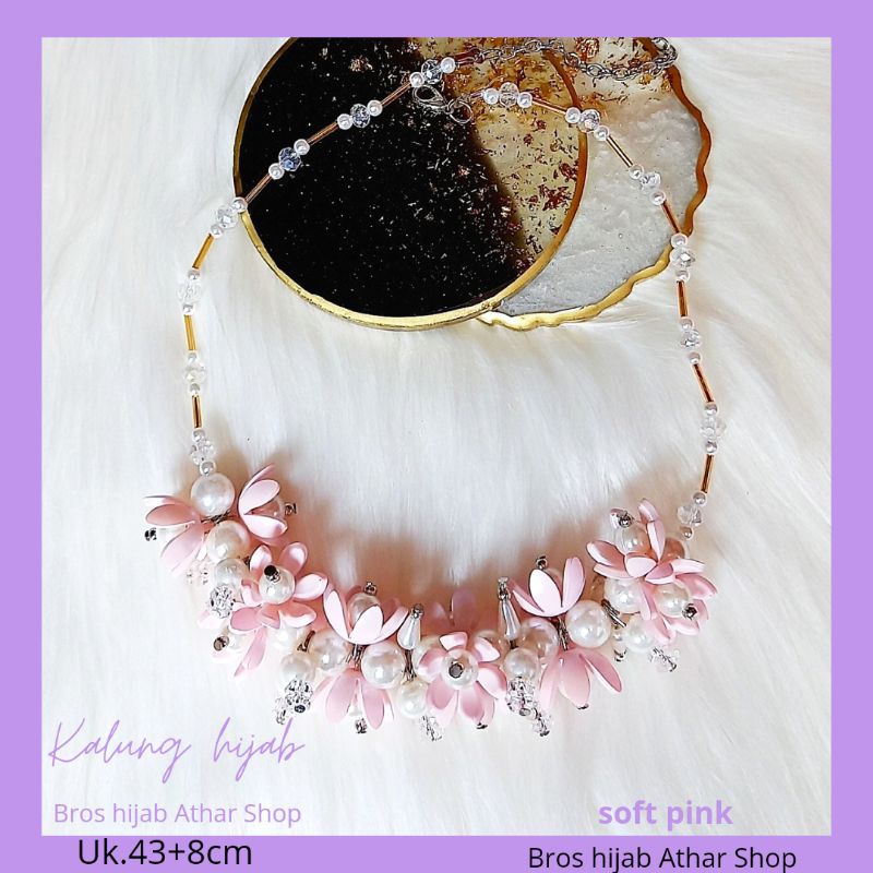 Premium Crystal Beads Necklace - Kalung Hijab Daily aksesoris Fashion kekinian By Athar Shop