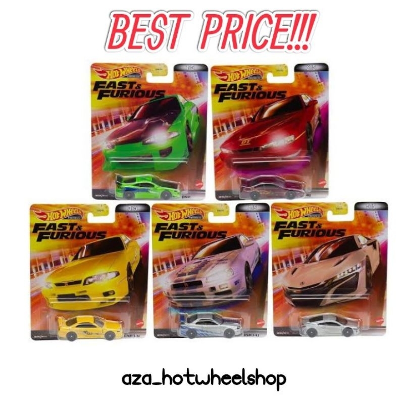 HOT WHEELS ECERAN FAST AND FURIOUS PREMIUM 2022 NISSAN SKYLINE GT-R BNR34 Mitsubishi eclipse GTR R33 bcnr33 Nissan silvia 240sx s14 17 acura nsx