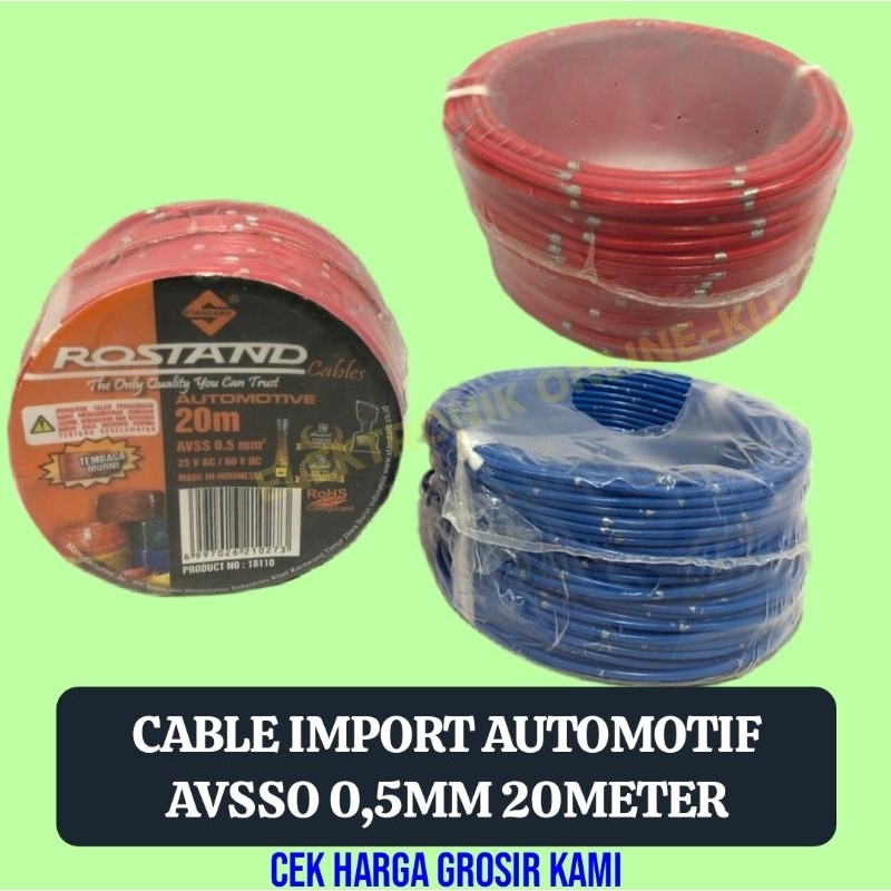 CABLE IMPORT AUTOMOTIF AVSSO 20METER 0,5MM