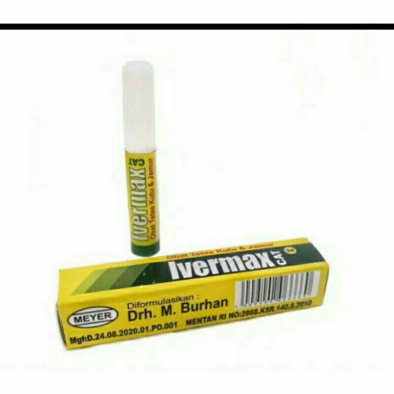 IVERMAX obat tetes KUTU JAMUR SCABIES DEMODEX KUCING meyer cat dog flea tick drop