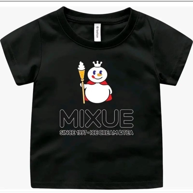 Baju Kaos anak mixue terbaru(tongkat) 1-12Tahun/Remaja/Dewasa Ukuran.S.M.L.XL.2XL.3XL.4XL.5XL 4warna