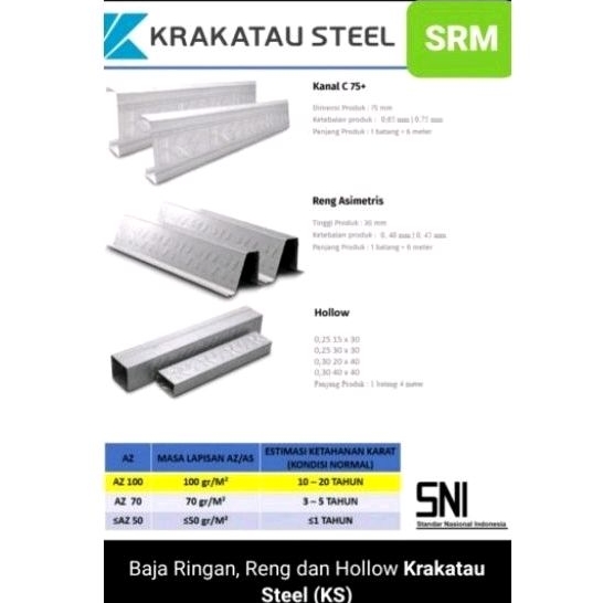 Cnp baja ringan KS krakatau steel / baja ringan KS krakatau steel SNI