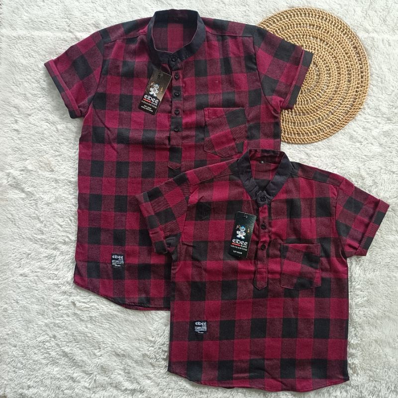 Kemeja Kurta Flanel Anak Laki Laki Lengan Pendek Usia 2-13 Tahun Kurta Flanel Kotak Kotak Balita Elbee Kids Original Terhits 2023