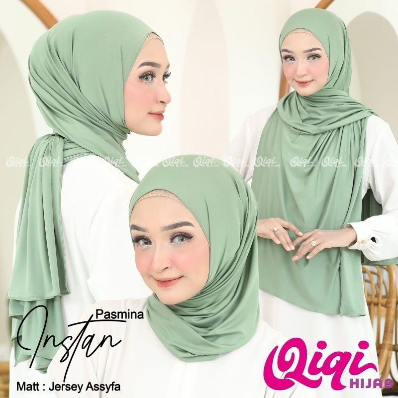 (Qiqi Hijab) PASHMINA INSTAN •pashmina instan jersey premium•pasmina jersey