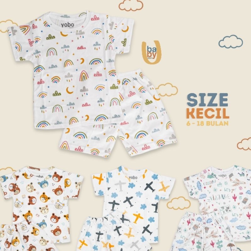 E-SET (EVERYDAY SET) YOBO BY BABYU | BAJU SETELAN SANTAI BAYI &amp; ANAK (SIZE KECIL)