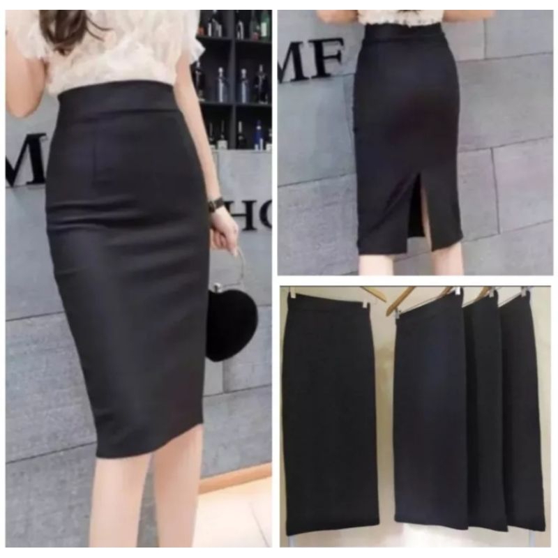 ROK SPAN SCUBA PENDEK BELAH BELAKANG ROK SPAN CASUAL/FORMAL