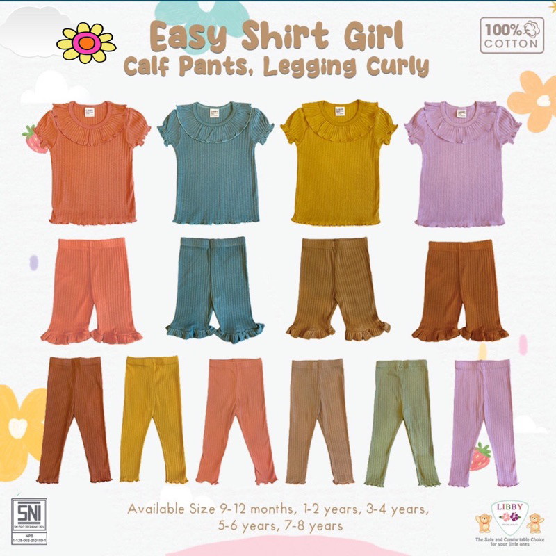 Easy Shirt GIRLS &amp; Legging CURLY Libby Kaos dan legging anak usia 6bulan - 8tahun