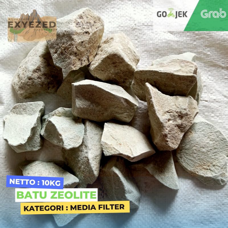 Batu Zeolite Zeolit Jeolit Media Filter Penjernih Air Kolam aquarium 1 Karung