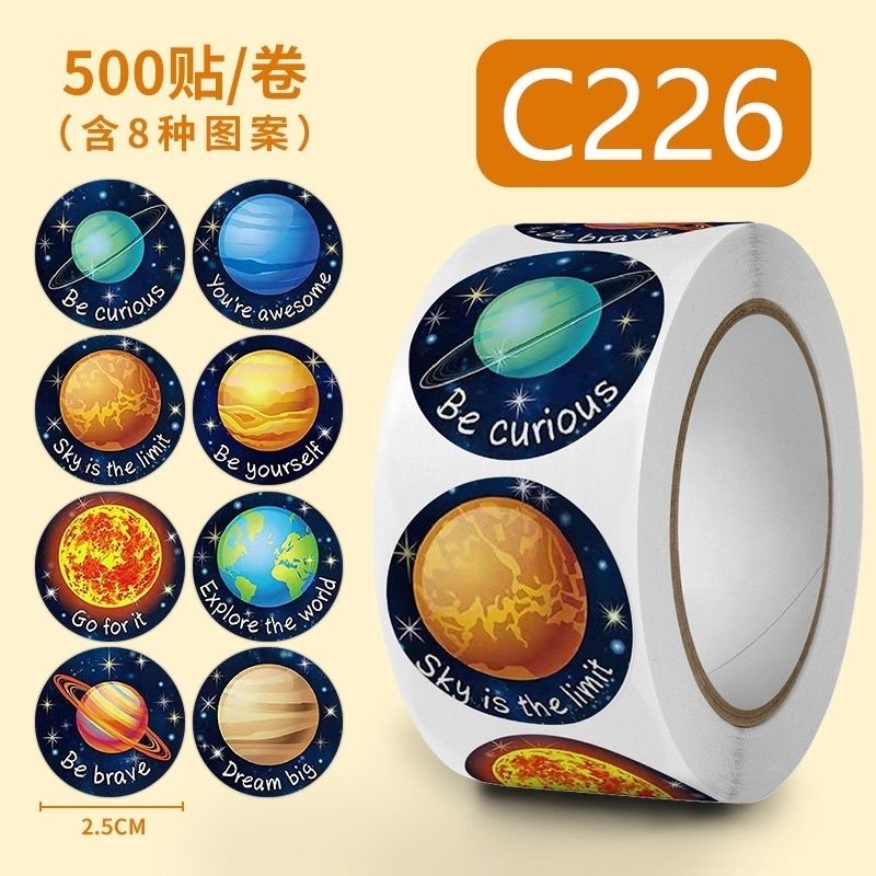 

sticker roll gulung ( 1 roll +/- 500 sticker) stiker sekolah notebook hp