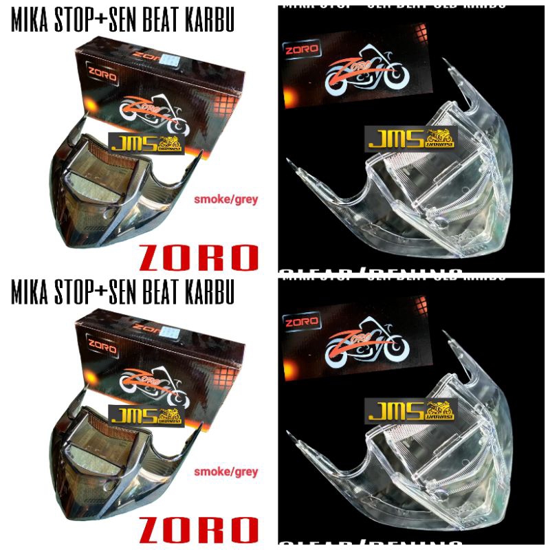 mika cover lampu stoplamp zoro set mika stop plus sen warna bening dan smoke beat karbu