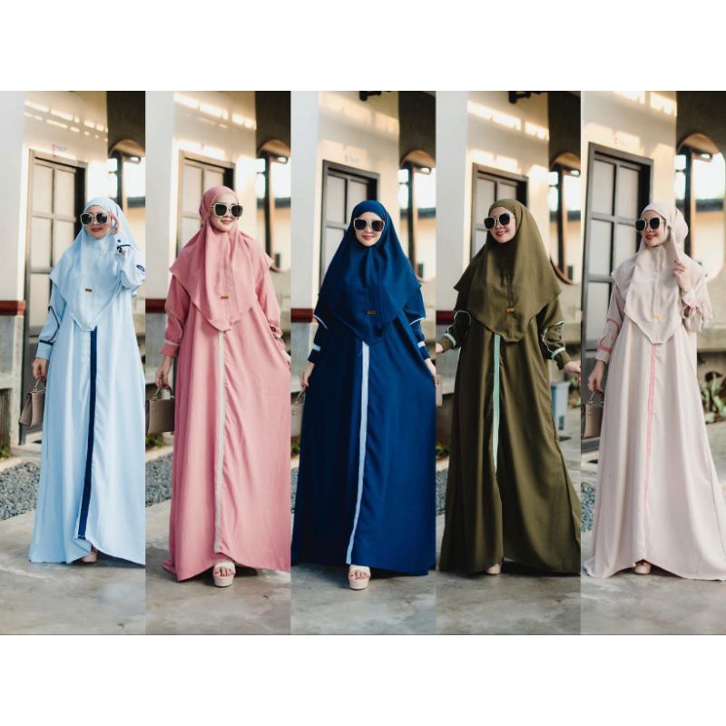 Aliya Dress / Gamis set bergo / Gamis Set Jilbab / Gamis Cringkle / Gamis Busui Wanita