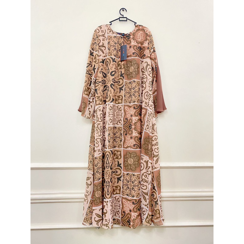 Gamis sisesa batik cream