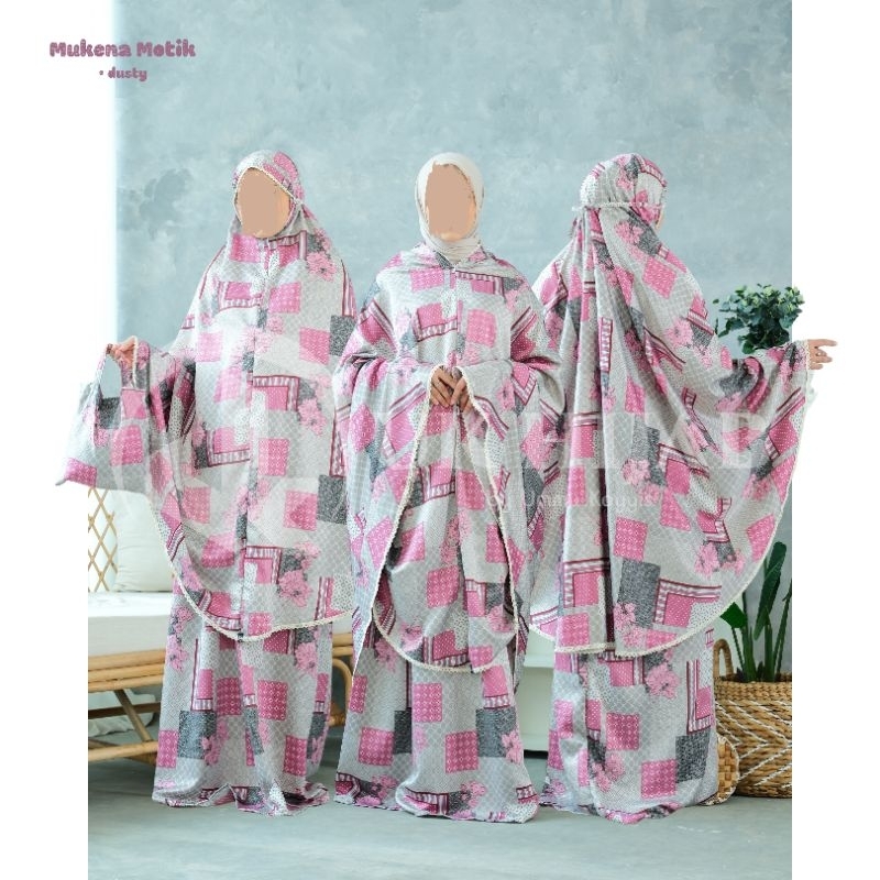 MUKENA TRAVEL MOTIF/MUKENA 2 IN 1/MUKENA DEWASA/MUKENA MOTIK BY UKHIJAB