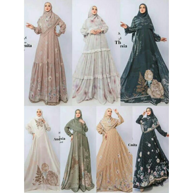 [ULYA HIJAB] GAMIS SYARI TERBARU / DRESS SET PRINTING " AMUNTAI " BY ULYAHIJAB