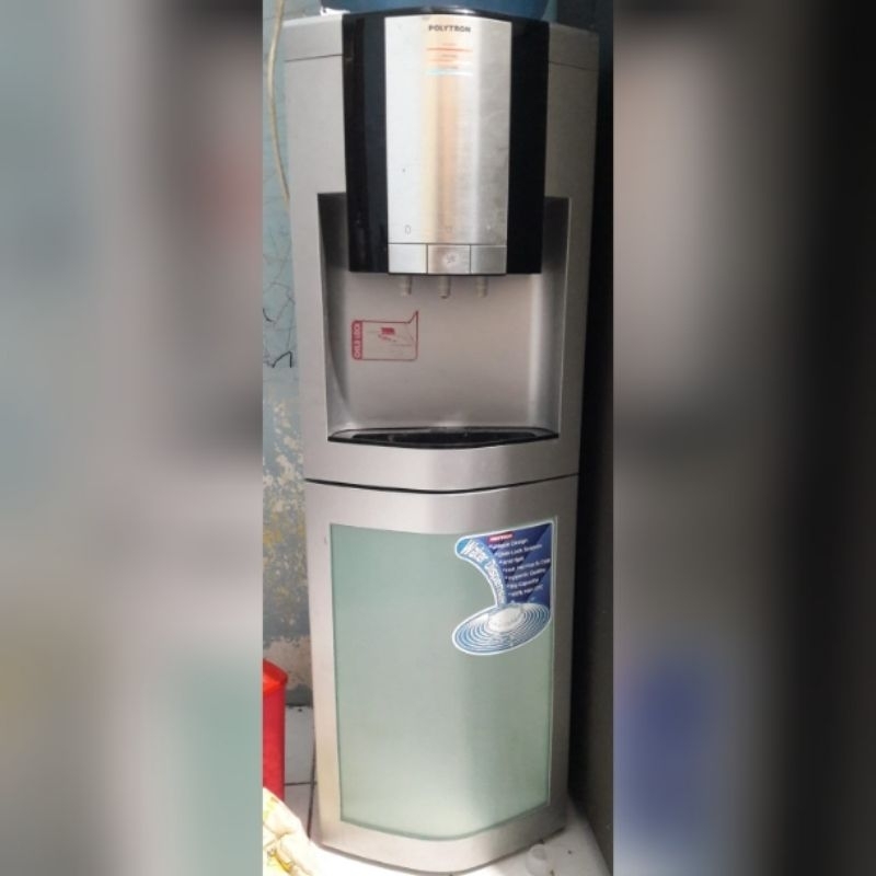 MURAH dispenser polytron galon atas air dingin hot cold ada rak gelas