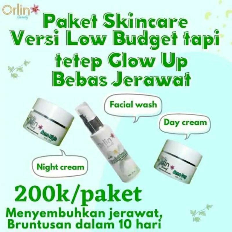 (HADIAH GRATIS) ORLIN BEAUTY PAKET ACNE HEMAT ORLIN/ORLIN SKINCARE/ORLIN BEAUTY/SKINCARE ORLIN BEAUT