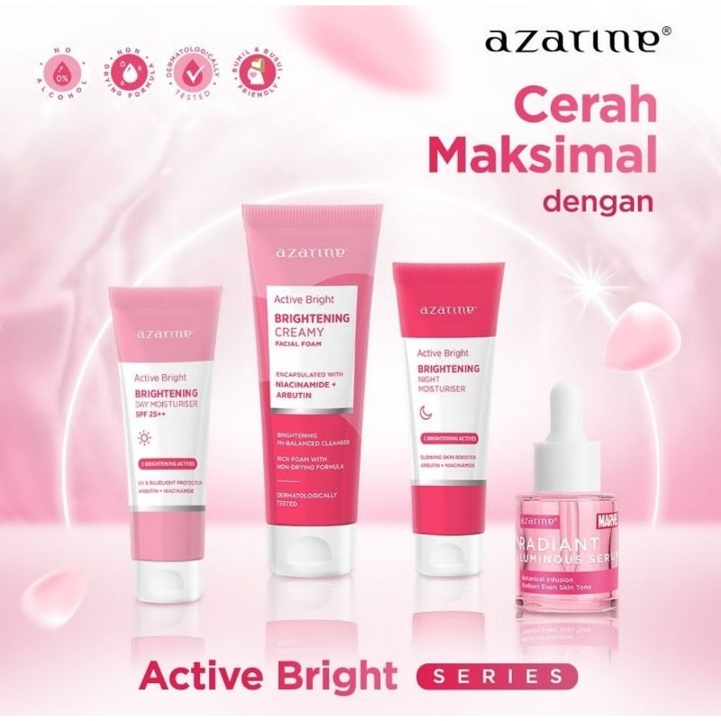 AZARINE Active Bright Series Treatment | Active Brightening Day Cream | Active Brightening Bight Cream| Radiant Luminous Serum | Day Cream Night cream