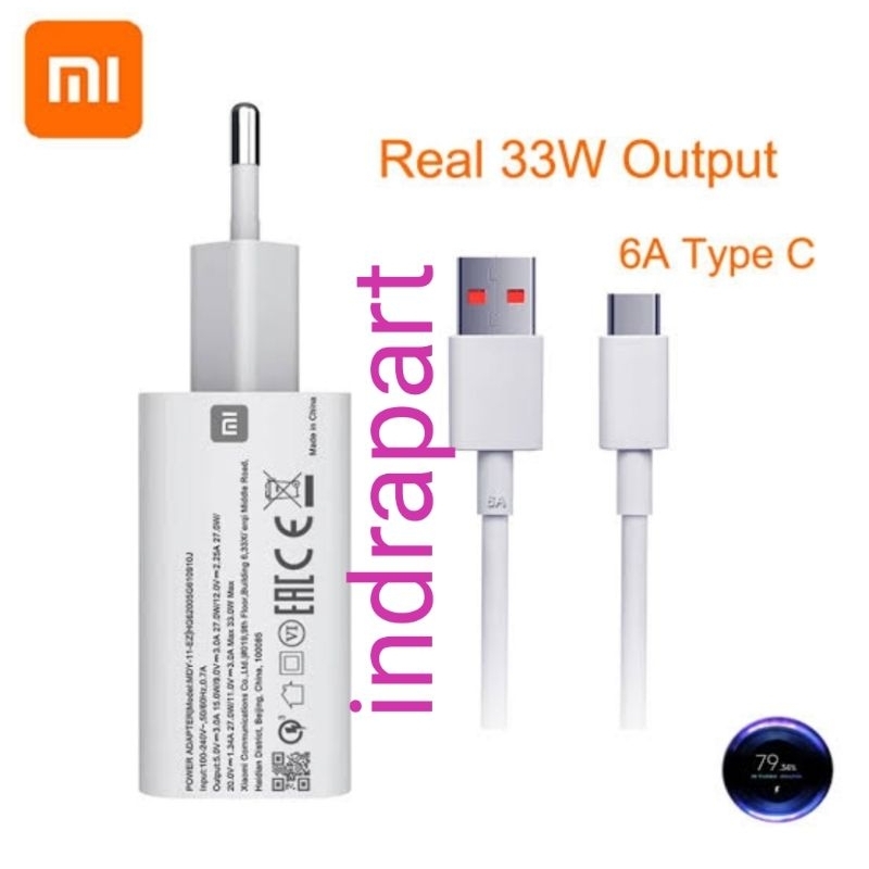 Charger Xiaomi Redmi MDY11EZ 33 Watt Redmi Note 10/Note 10 pro ready