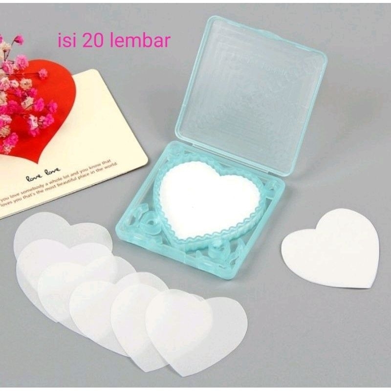 Disposable Hand Washing Tablet Travel Carry Toilet Soap Paper Sabun Kertas Sekali Pakai Bentuk Love