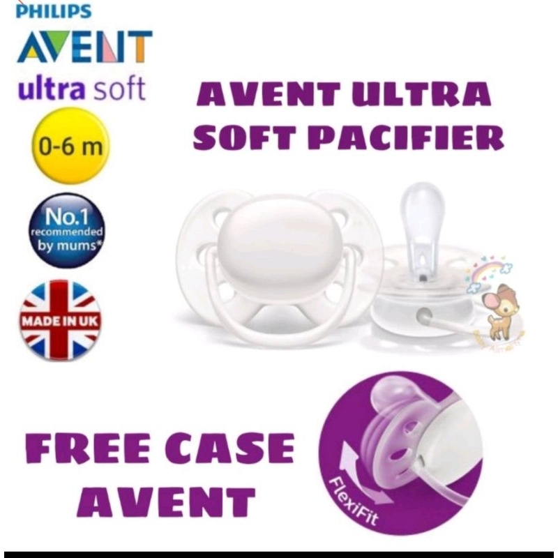 Empeng Philips Avent Newborn 0-6m soother Pacifier Philips Avent Box / empeng bayi avent 0-6 bulan Free Case Avent 6-18bulan Empeng Avent Lemon Series