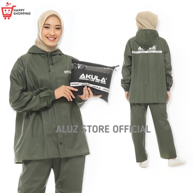 JAS HUJAN, RAINCOAT Pria Wanita Setelan Dewasa BY AKULA ANTI REMBES