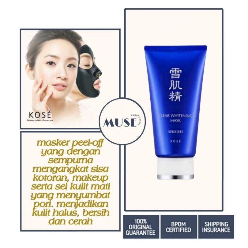 Kose Sekkisei Clear Whitening Mask 80gr / Peel-Off Masker