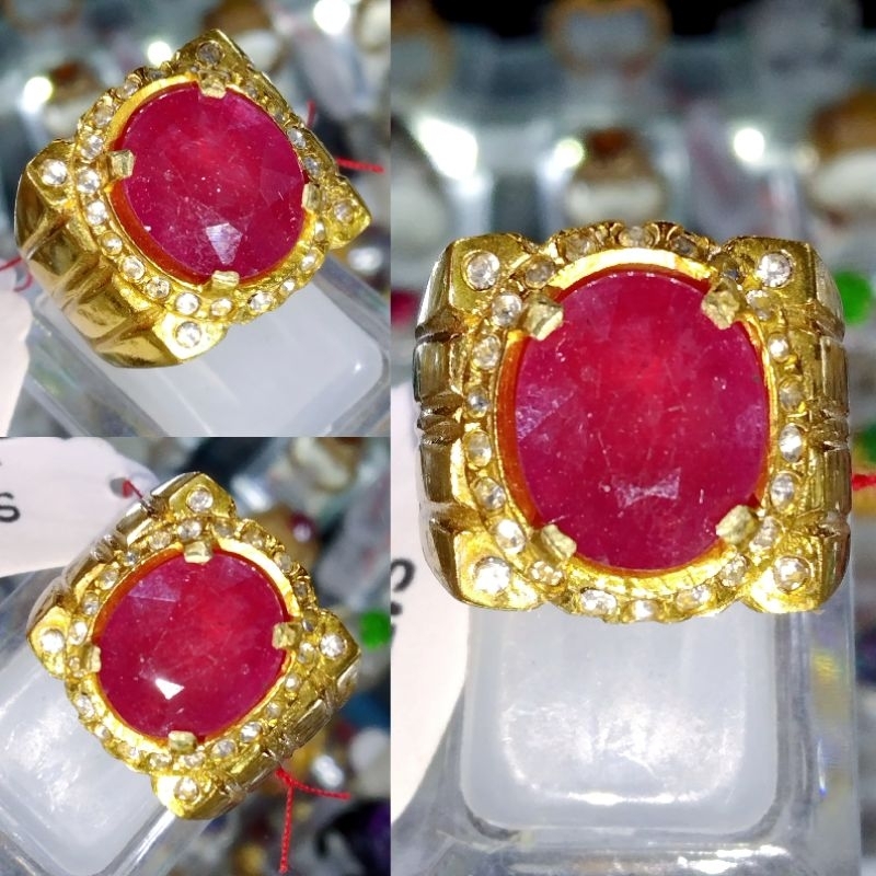 Cincin Batu Permata Ruby Natural Asli 100% Original Kualitas Super Istimewa