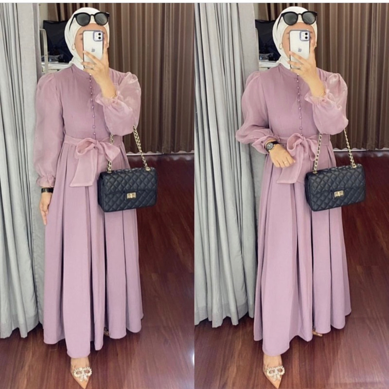 maxy dress organza primadona premium dress lesti gamis busui