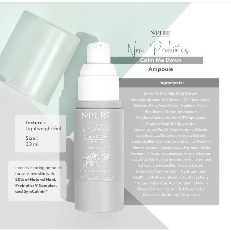 NPURE NONI PROBIOTICS “CALM ME DOWN” AMPOULE 30ML