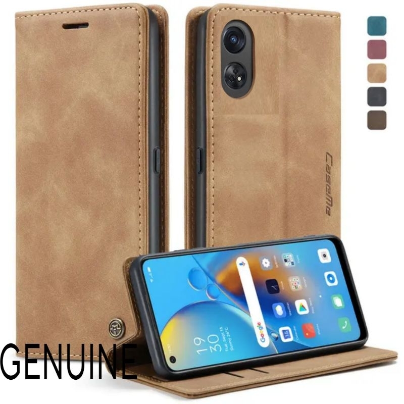 CASEME OPPO RENO8 T 4G / RENO 8T 4G  Flip Wallet Leather Case Cover Sarung Dompet Caseme Kulit PU Or