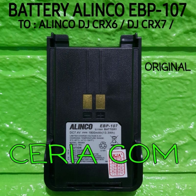 BATRE HT ALINCO CRX7 ORI BATERAI HT ALINCO DJ CRX7 CRX6 ORIGINAL EBP-107 BATRE ALINCO DJ CRX7 CRX6 E