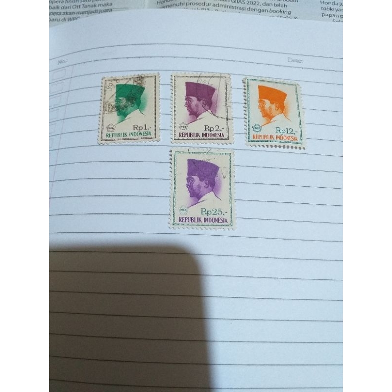 Perangko Kuno Soekarno 1966  4Pcs (Bekas)