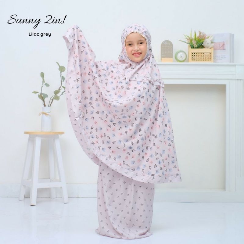 Mukena Anak Resleting Dagu Sunny 2in1