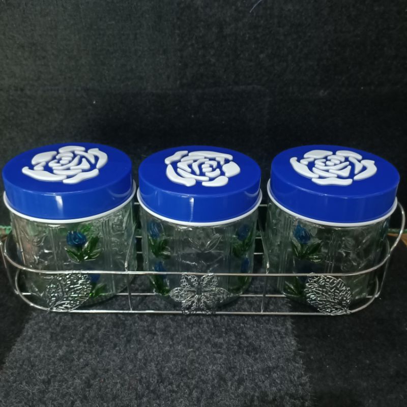 Toples set 3pcs + rak HC/ gelok set kaca