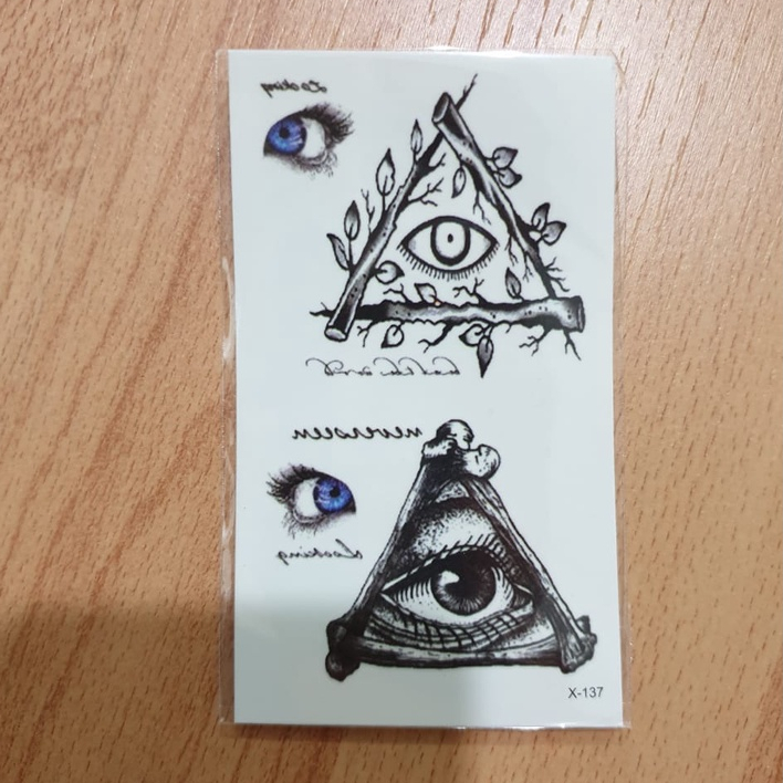 Tato Temporer SegitigaMata Tato anti air Temporary tattoo Premium Import Quality