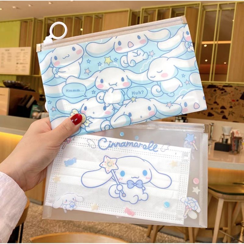 Zipper Bag Ziplock Pouch Kosmetik Transparan Multifungsi // Dompet Masker Wadah Alat Tulis Pensil Doff Transparan