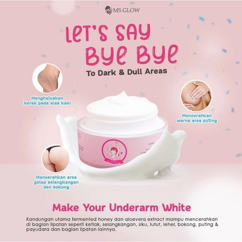 [READY] SALE STOCK UNDERARM MS GLOW KRIM KETIAK MEMUTIHKAN KETIAK DAN LIPATAN YANG HITAM