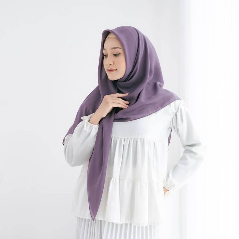 (TERMURAH) hijab Segiempat Bella Square Pollycotton Premium