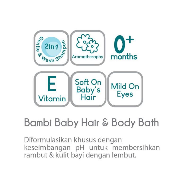 Bambi Baby Hair &amp; Body Bath 2 In 1 - Sabun Sampo Bayi