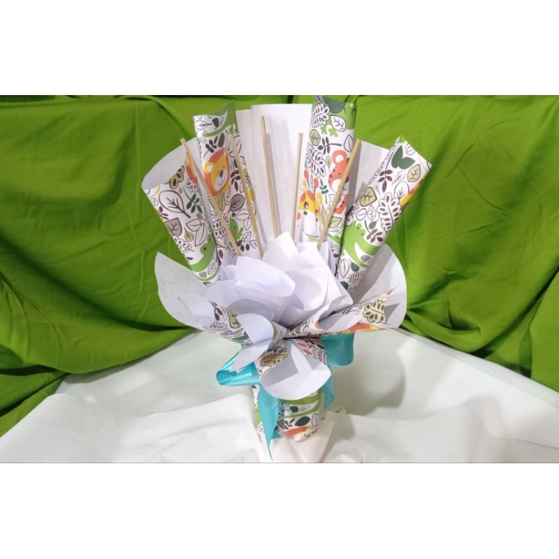 Kerangka Buket Bunga Uang Kosong Free Kartu Ucapan Tusuk Sate UNTUK SNACK Boneka Hadiah Wisuda hampe
