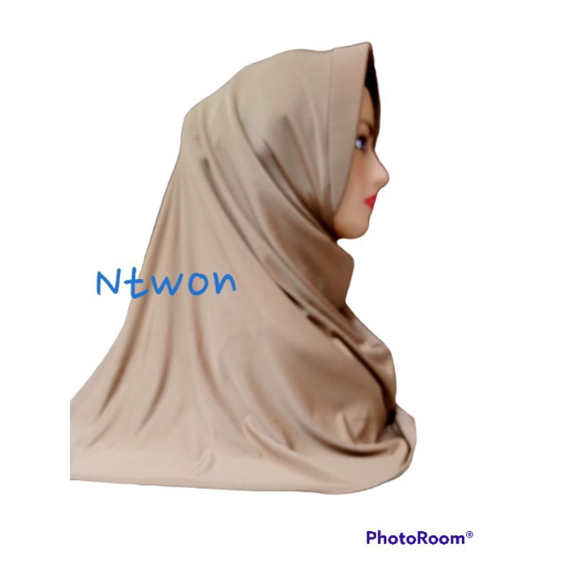 Jilbab PNS pet pendek polos syal los