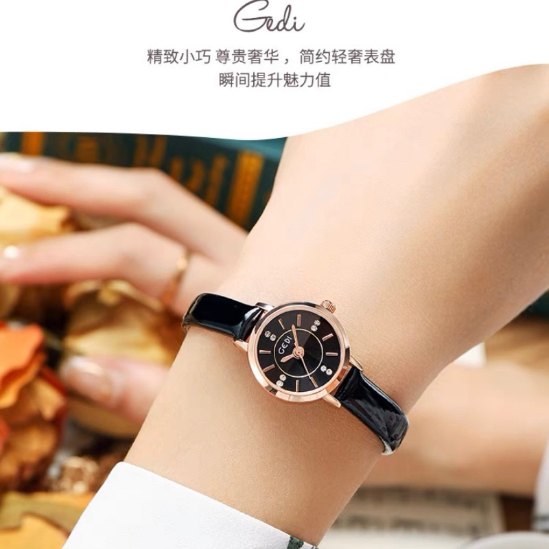 Jam tangan wanita GEDI TALI MINI kulit asli termurah bagus trend korea Import - KOOLEY